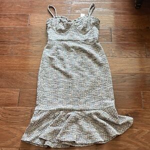 Hutch Gray Tweed Midi Dress